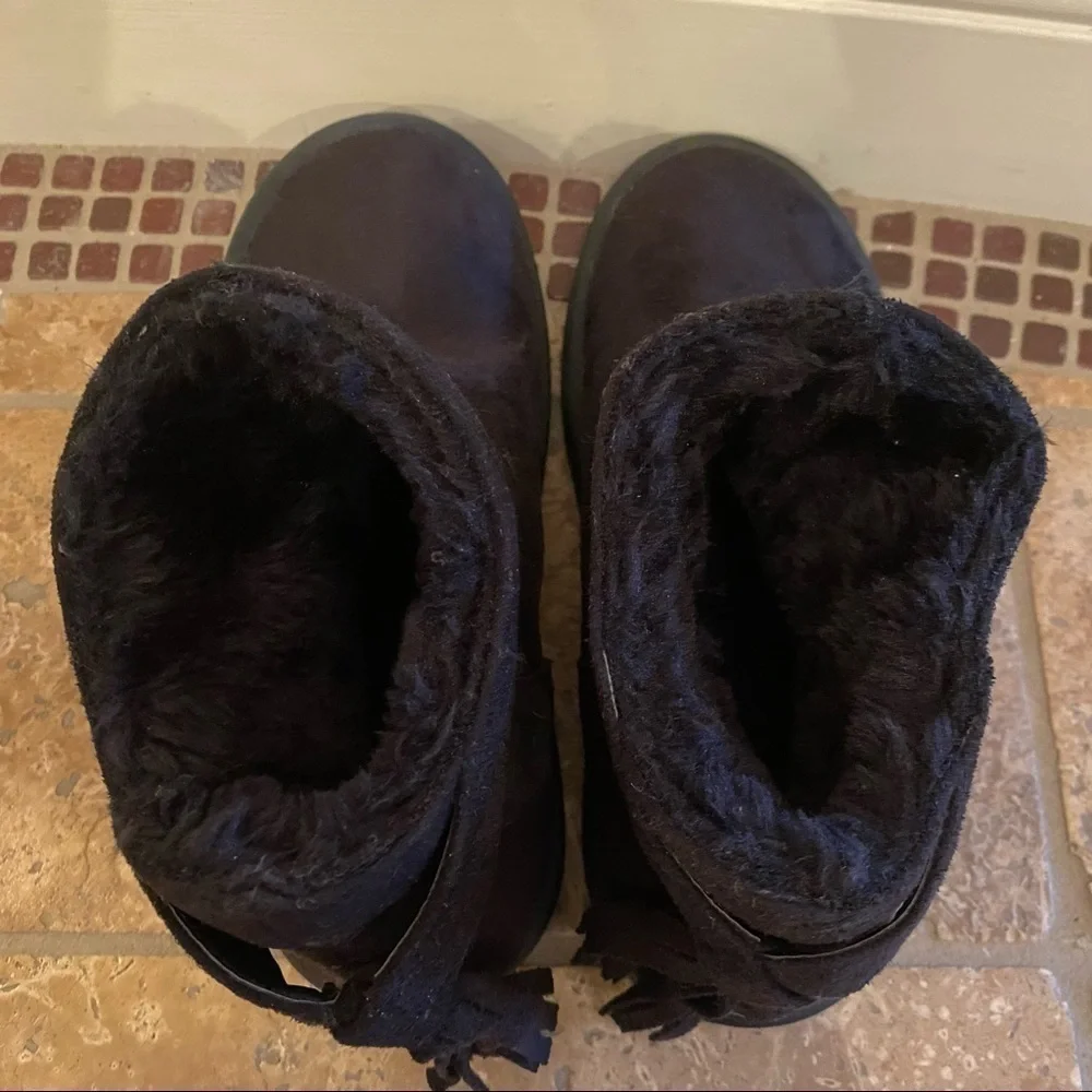 JOEBOXER Girls Black Faux Suede Ankle Boots Size 5